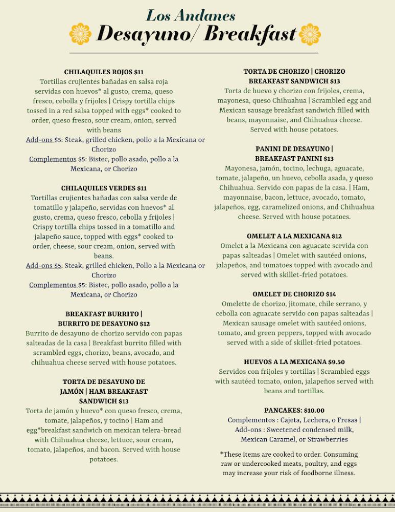 Los Andanes Menu image 1