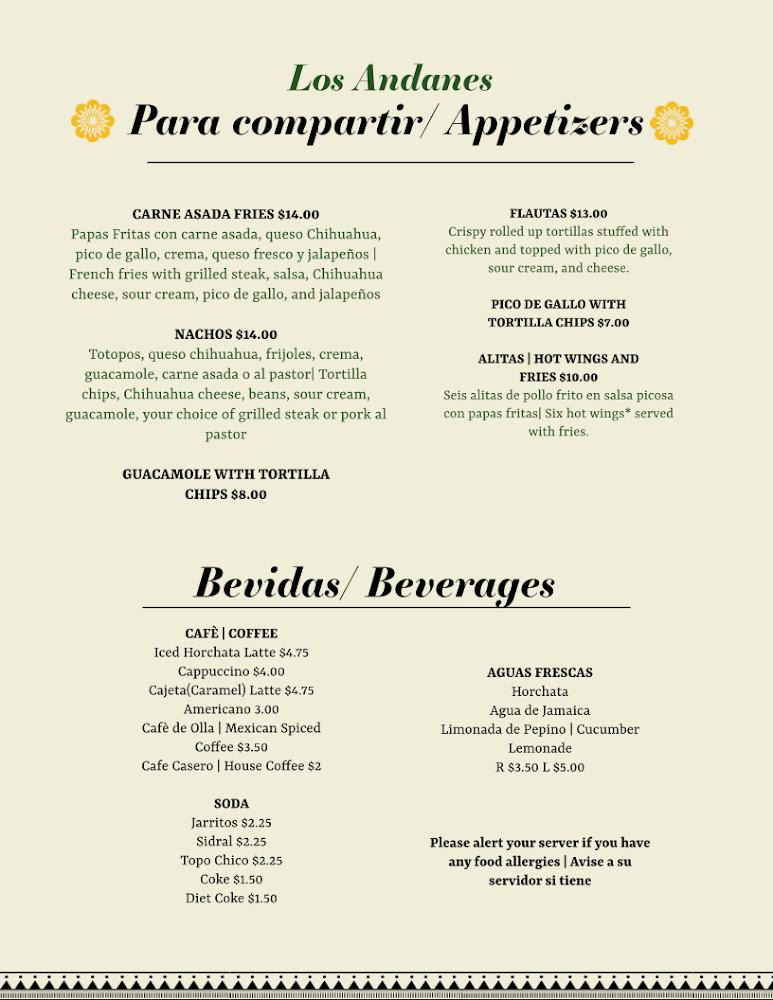Los Andanes Menu image 3